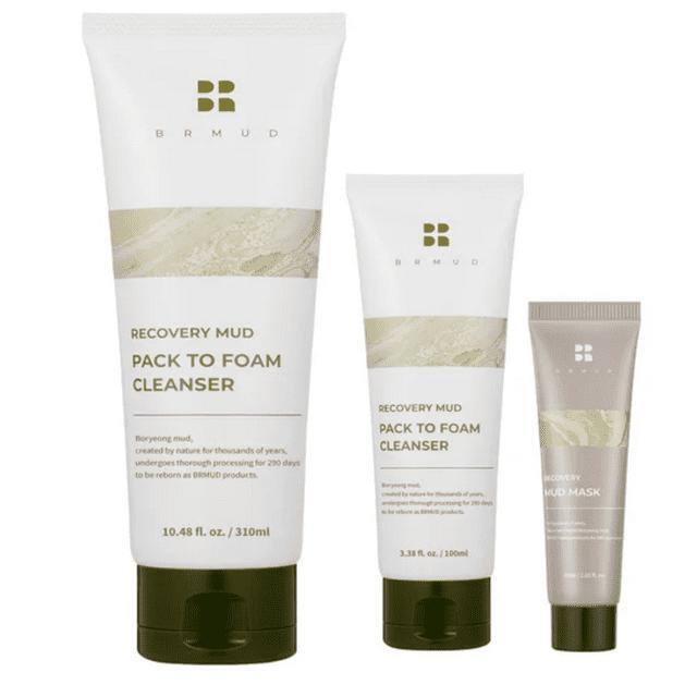 Recovery Mud Pack & Foam Facial Cleansers Set - 3 Piece Skin Care
