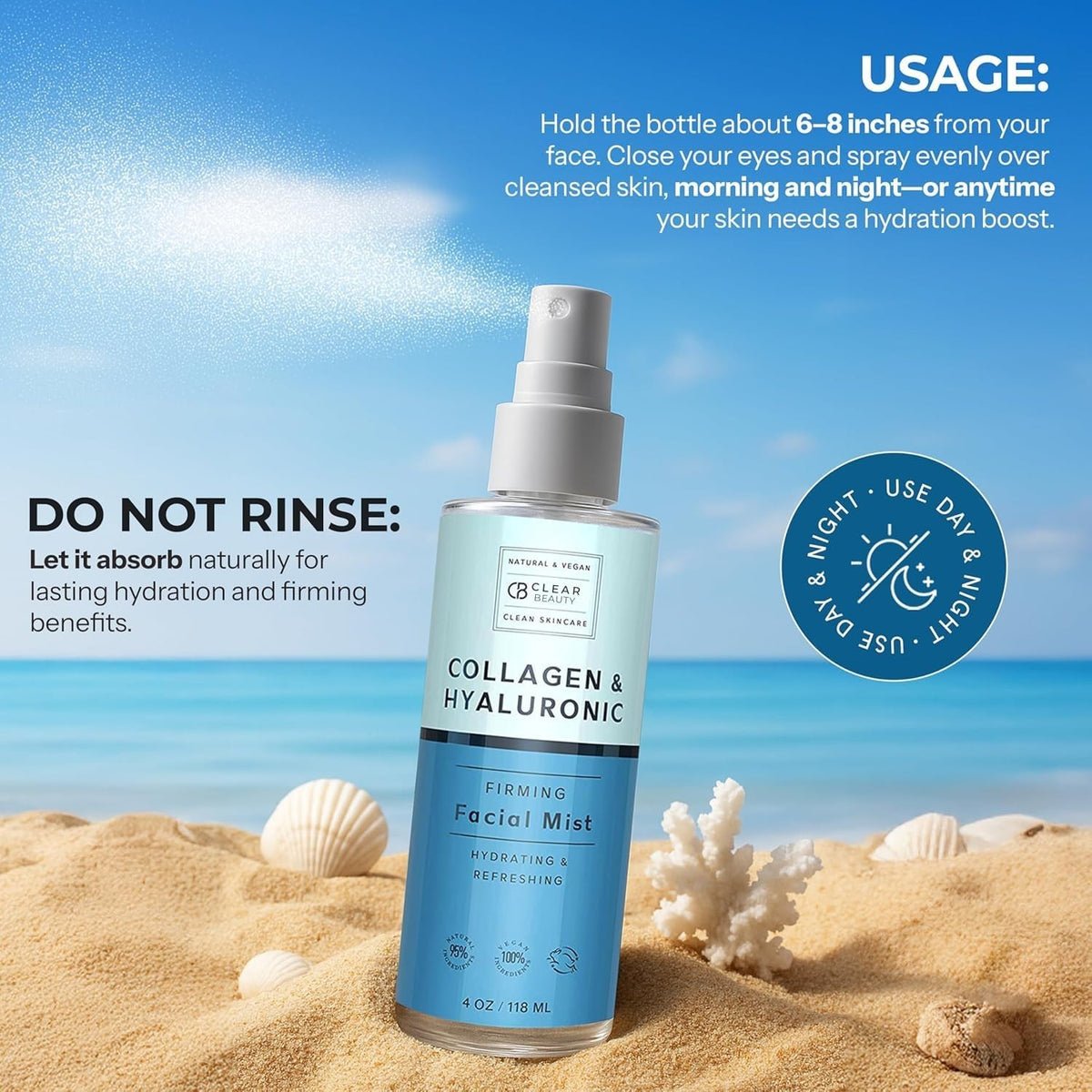 Hyaluronic Acid & Collagen Face Mist - 2 Pack, Hydrating & Anti-Aging Skin Spray