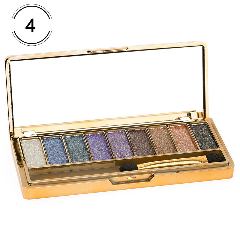 9 Colors Glitter Eyeshadow Palette with Makeup Brush Set - Vibrant & Long-Lasting