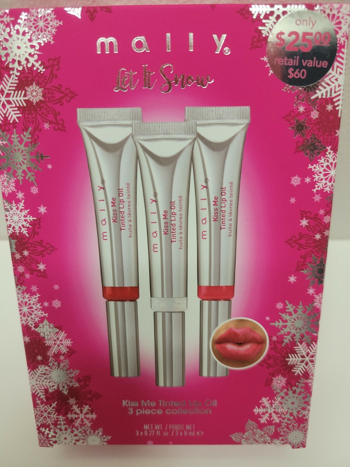 Lip Oil Set - Tinted Lip Treatment Trio with Cherry, Melon & Clear Shades