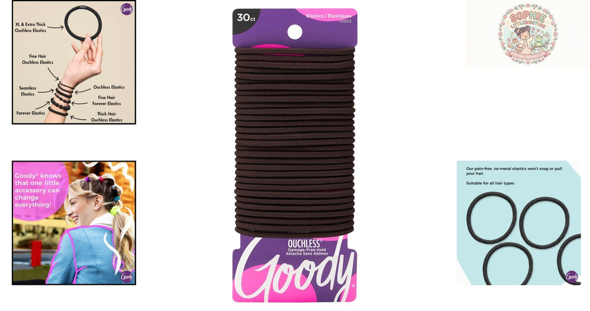 Braided Ouchless Hair Ties: 30 Count Long-Lasting Hold for Curly &