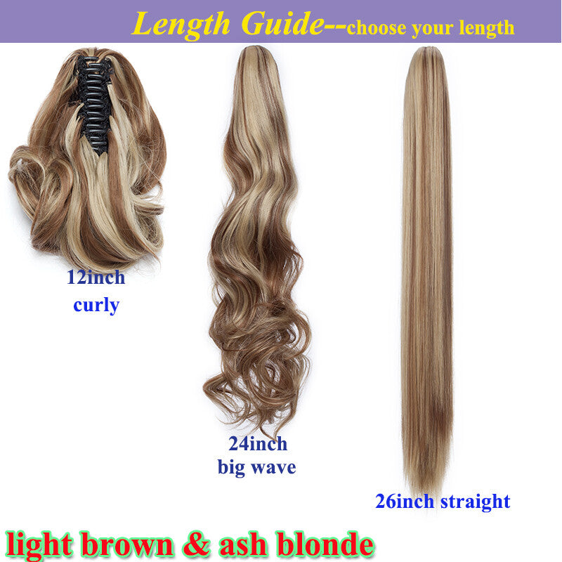Thick Wavy Claw Clip Ponytail Hair Extension - Natural Look