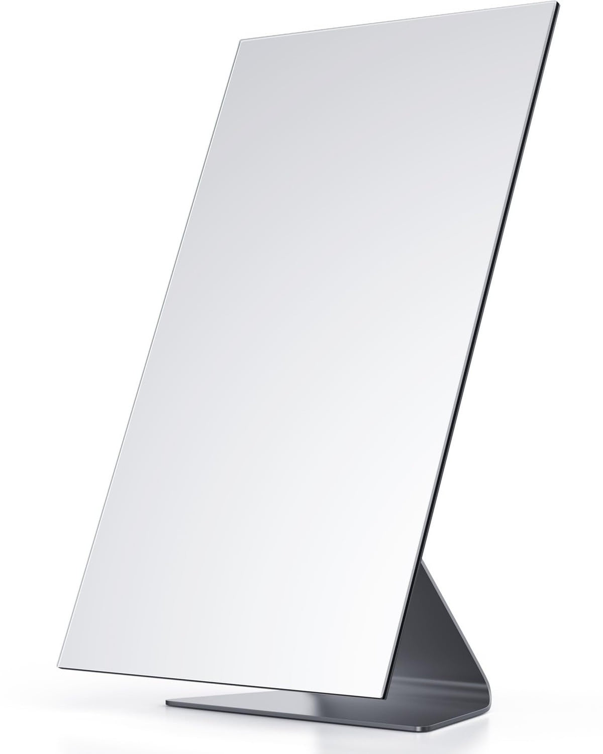 Rectangular Free-Standing Makeup Mirror with Adjustable Tilt - Frameless Vanity Mirror