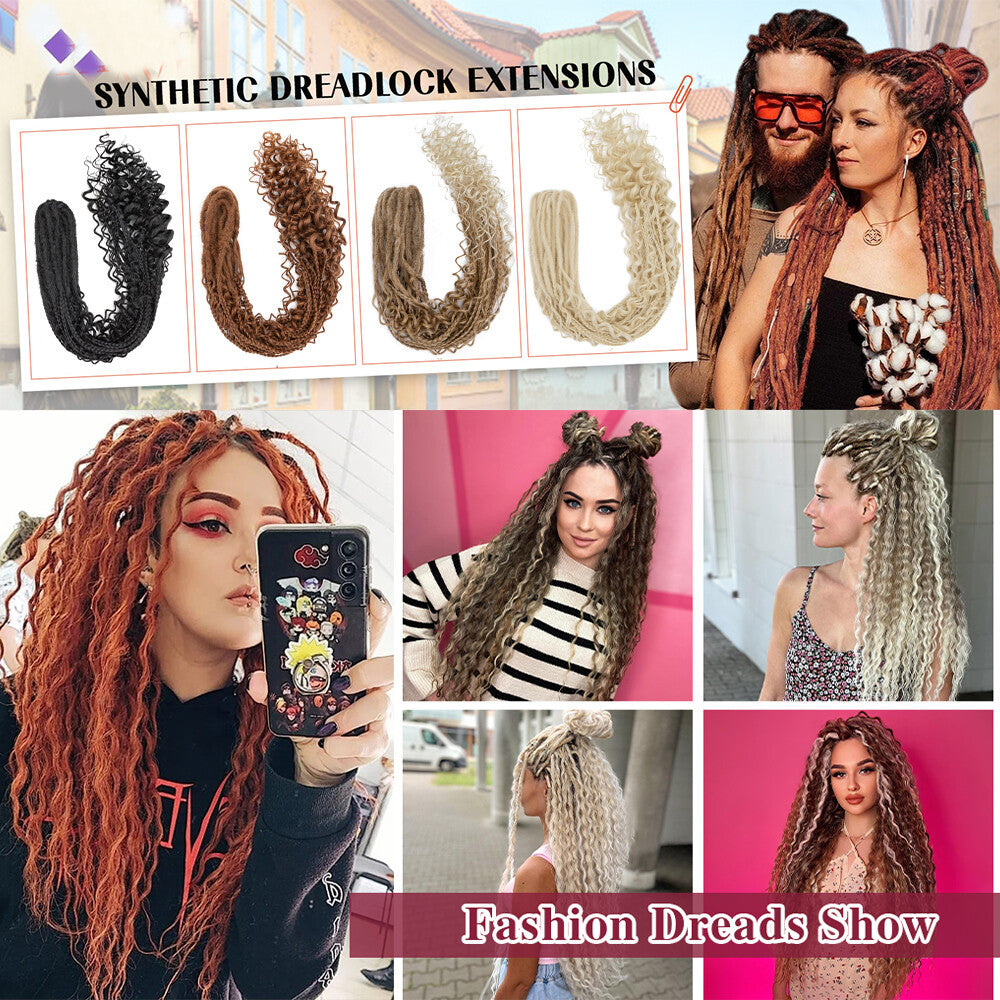 Wavy Double Ended Dreadlock Extensions with Curly Ends for Women