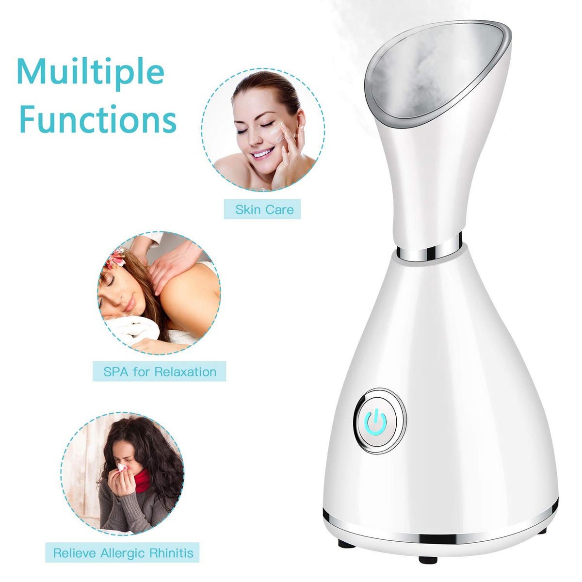 7 Piece Facial Steamer Deep Cleaning Set for Unclog Pores & Moisturizing