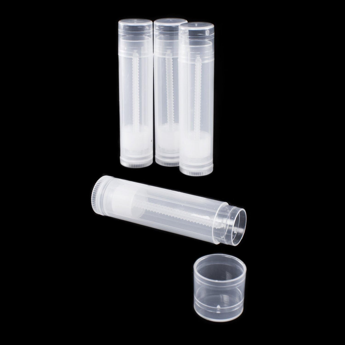 100 Pack Empty Lip Balm Tubes with Leak-Proof Caps BPA Free No Tray