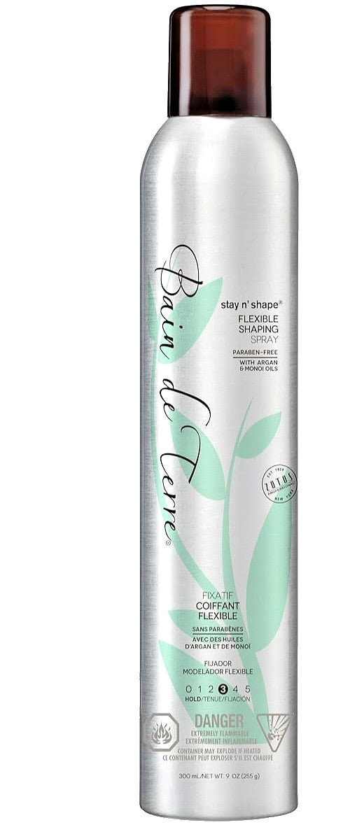 Flexible Hair Spray with Argan & Monoi Oils - Medium Hold & Shine - 3 Cans 9 oz