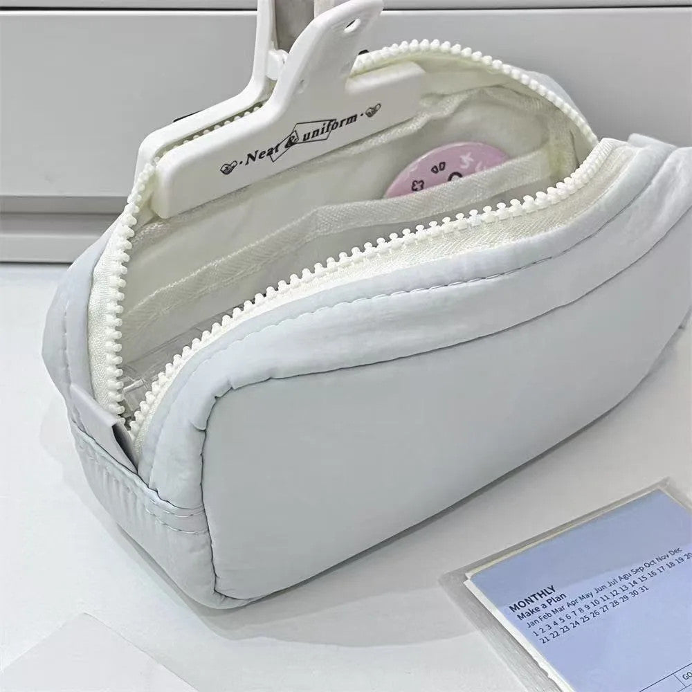 Large Capacity Stationery Pen Bag with Zipper - Durable Cloth Organizer