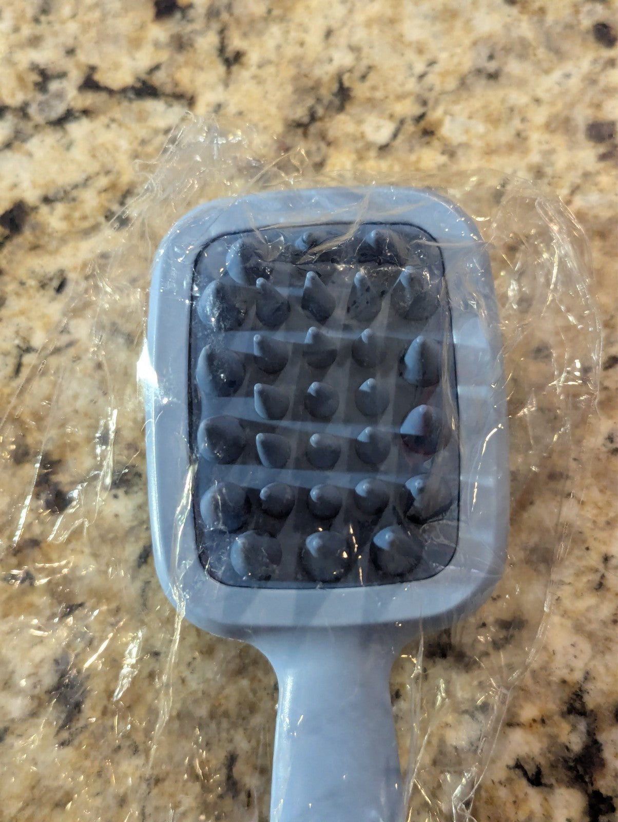 Double Sided Scalp Massager Shampoo Brush with Silicone Bristles - Blue
