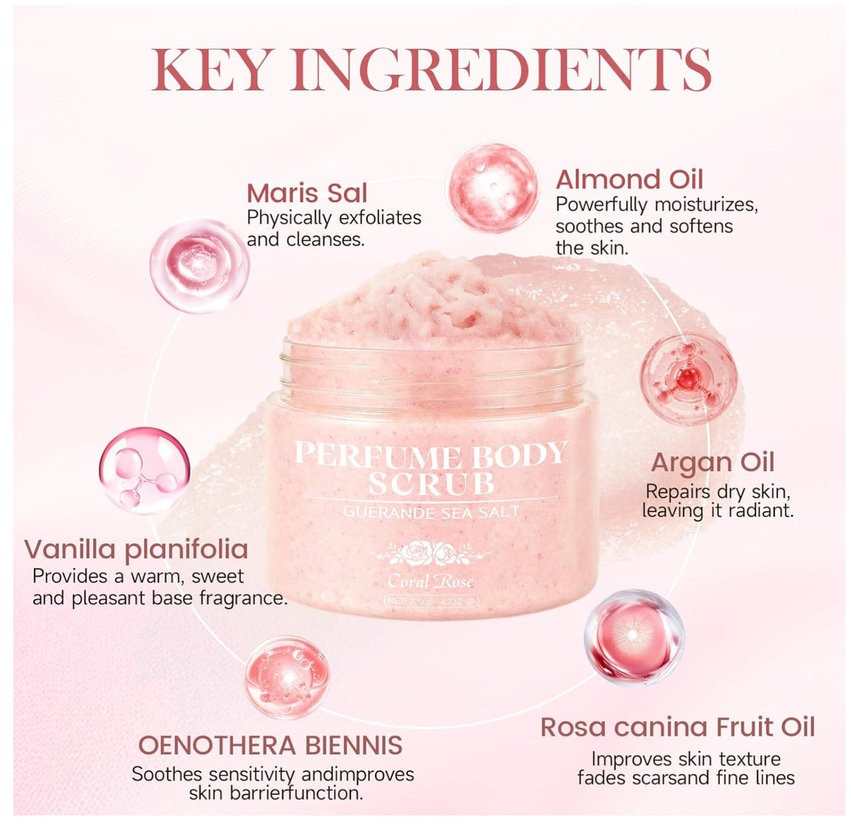 Aromatherapy Body Scrub with Guérande Sea Salt & Coral Rose