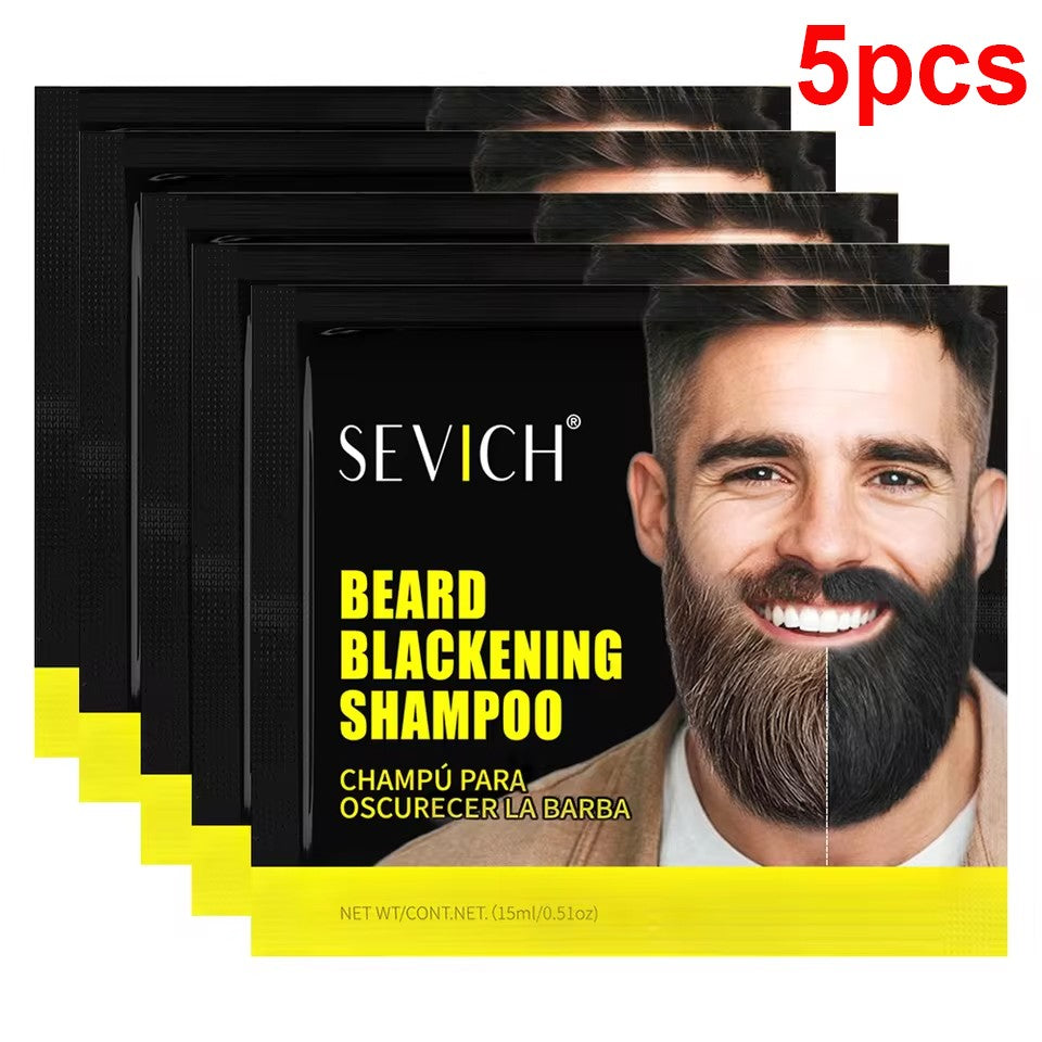 Beard Dye Shampoo - Instant Black Hair Color Coverage