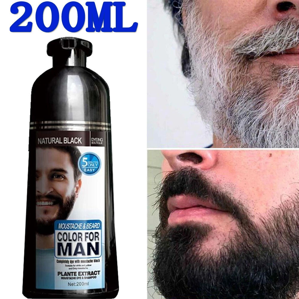Permanent Beard Dye Shampoo - Black, 200ml