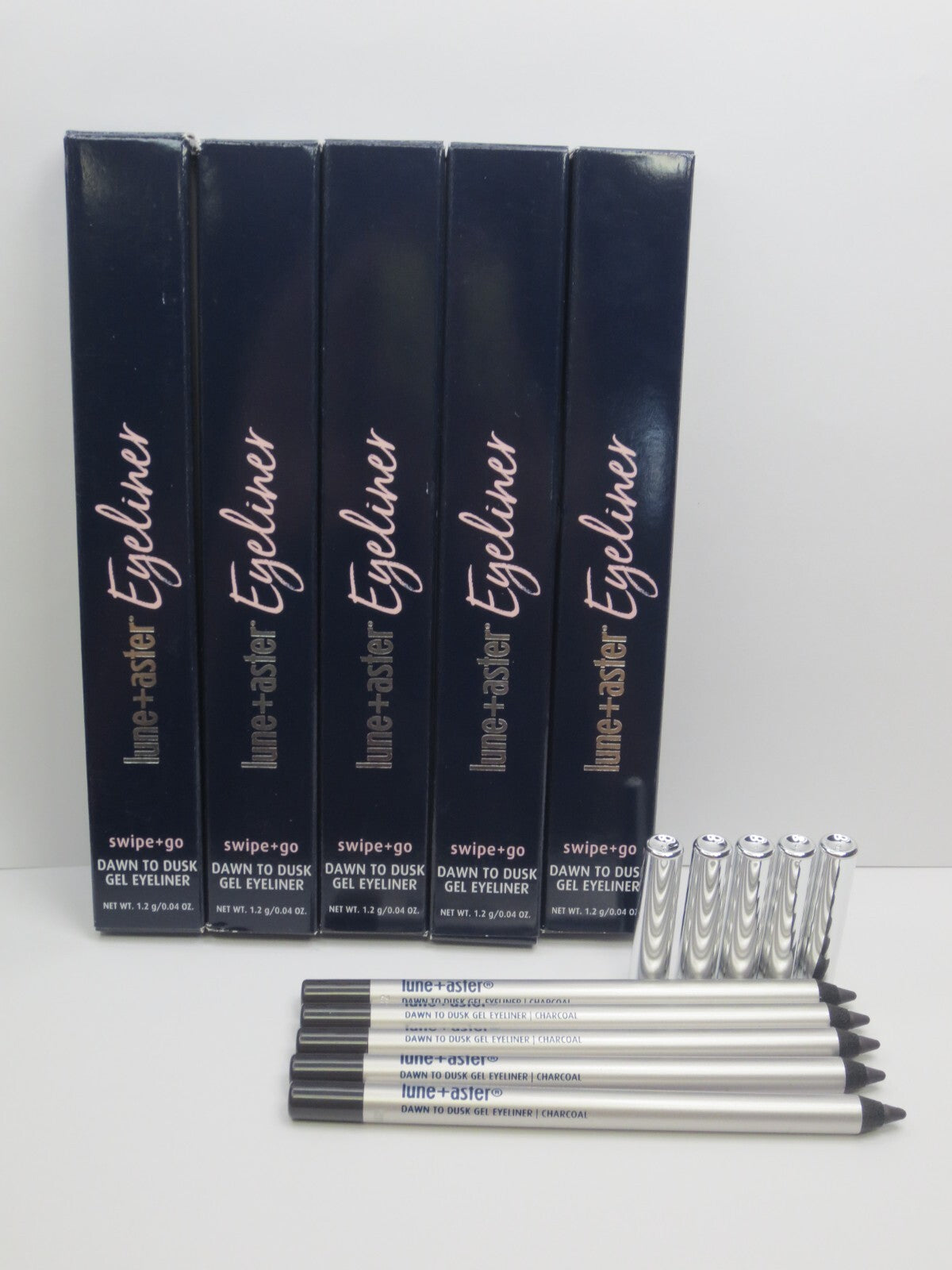 Charcoal Gel Eyeliner - Long-Lasting Dusk to Dawn Makeup, 0.04 oz x5