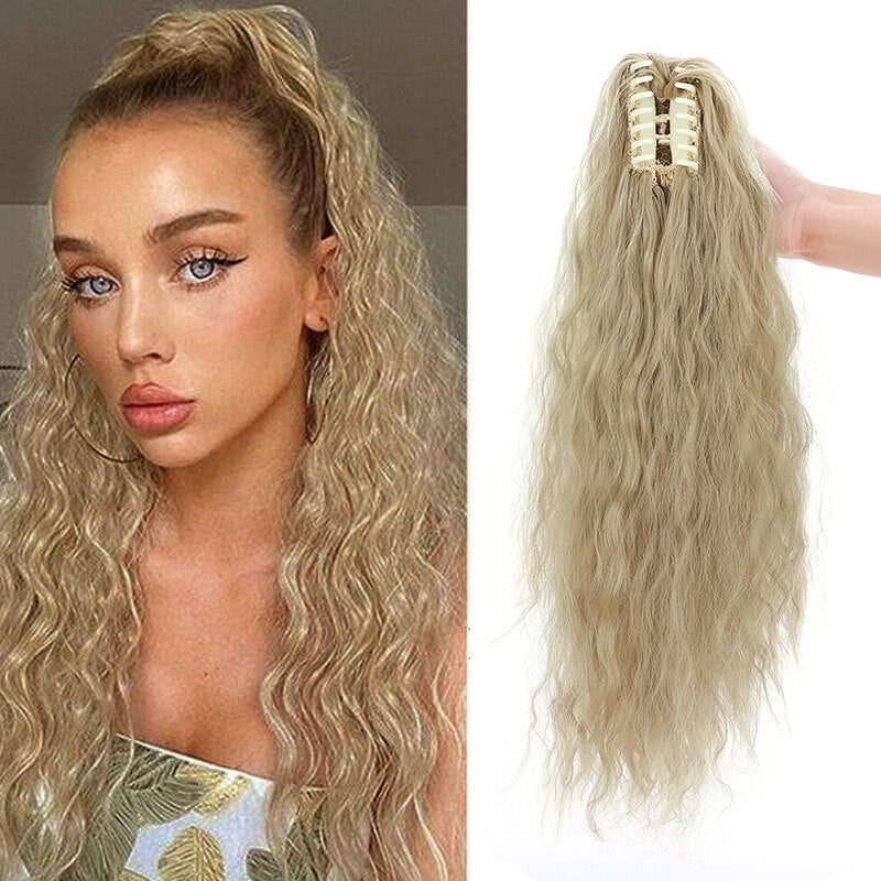 26-Inch Real Human Hair Ponytail Extension with Claw Clip - Thick Hairpiece