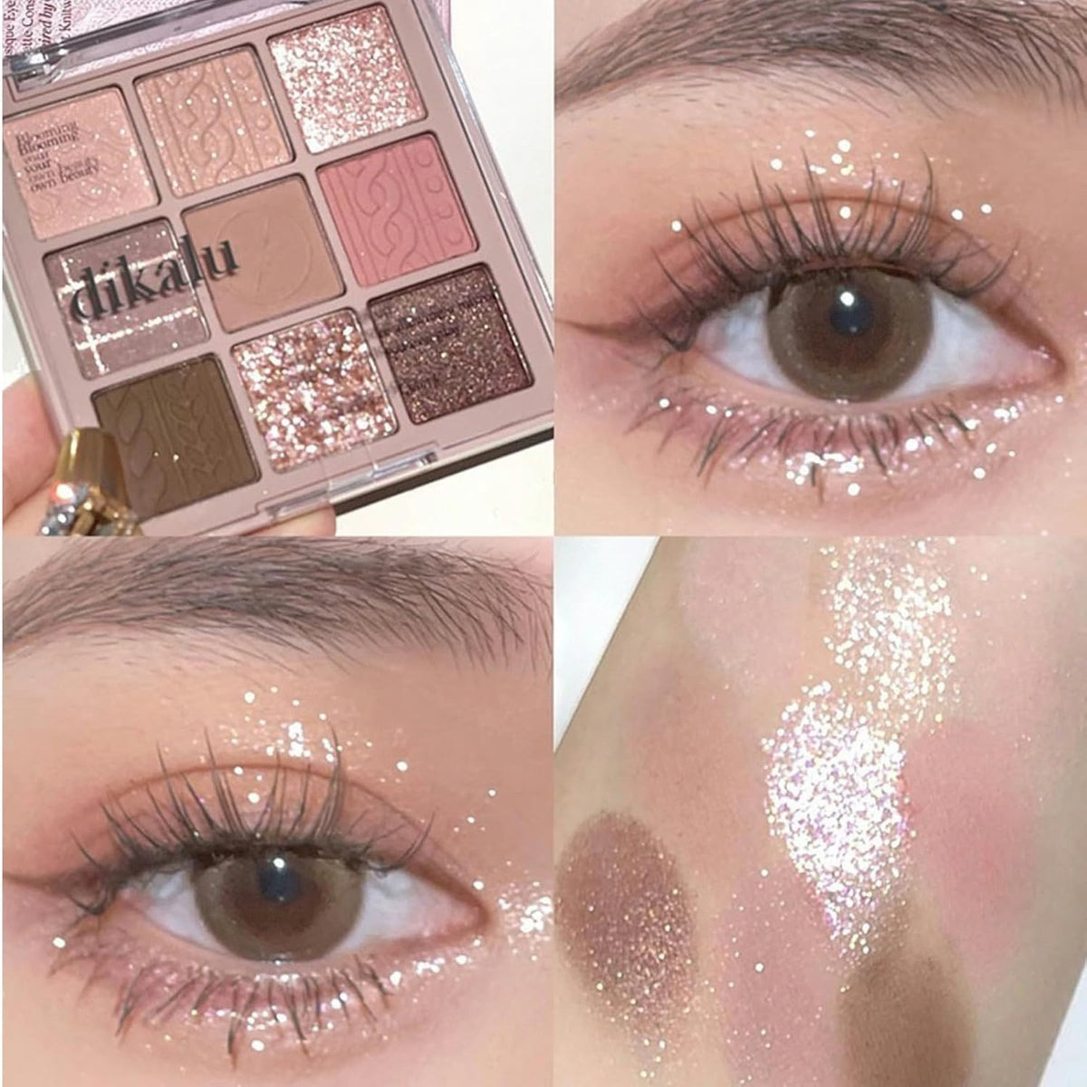 9-Color Matte Glitter Shimmer Eyeshadow Palette for Versatile Eye Looks