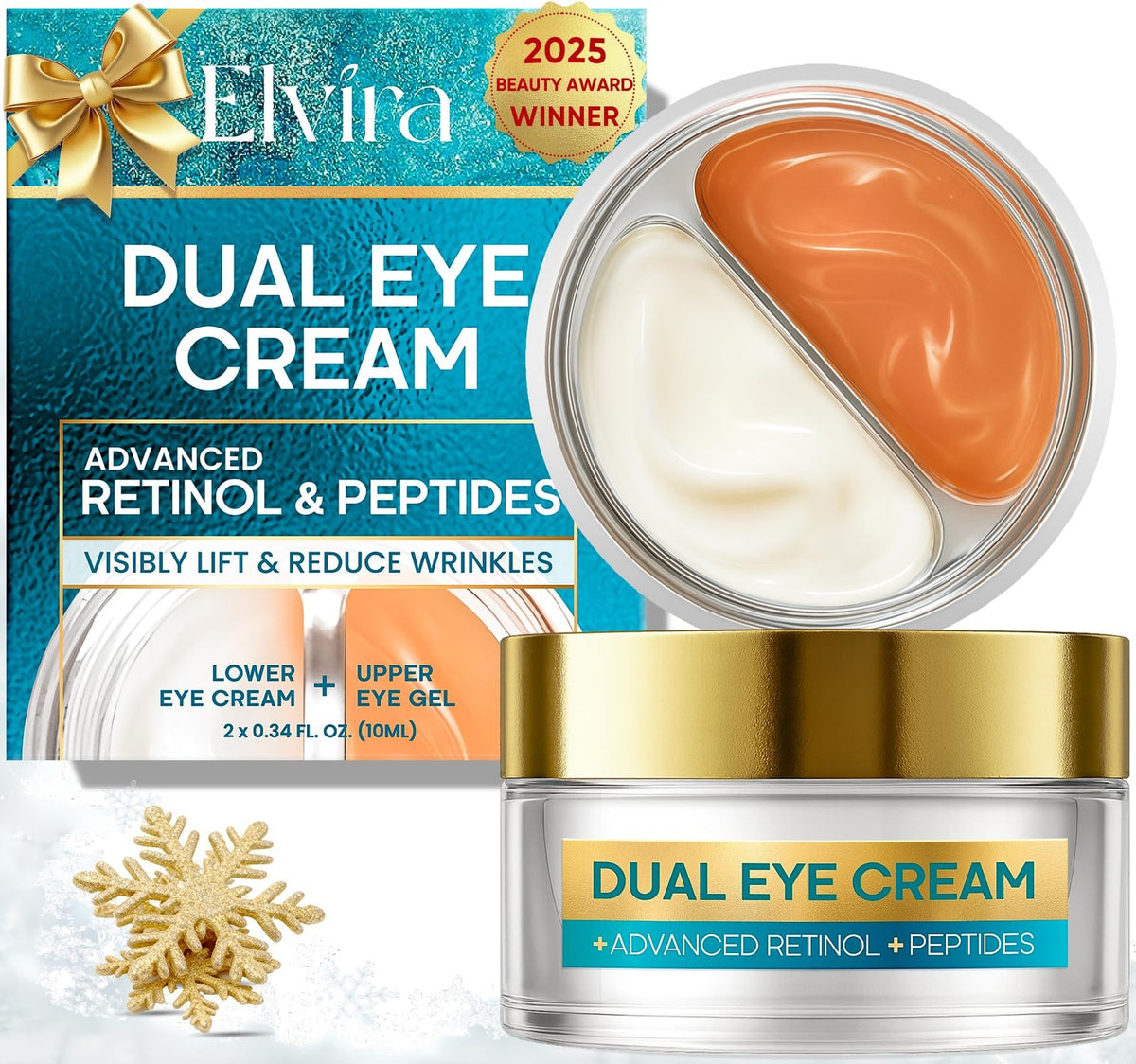 Elvira Dual Eye Cream for Dark Circles & Puffiness – 0.68 Ounce