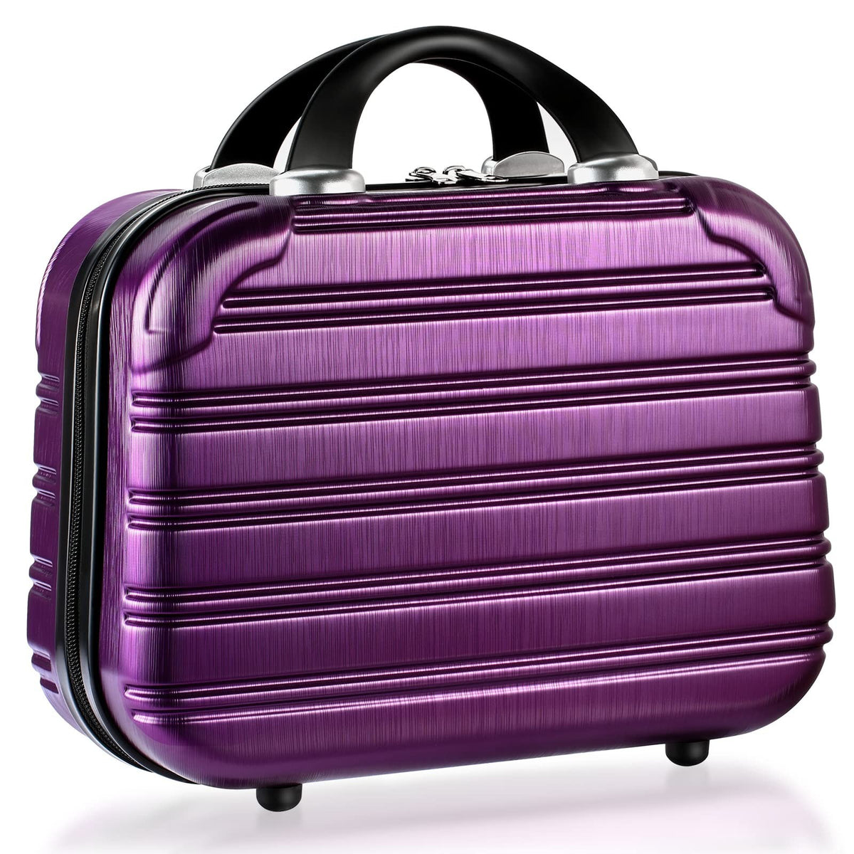 14-Inch Hard Shell Makeup Train Case - Portable Cosmetic & Toiletry Organizer
