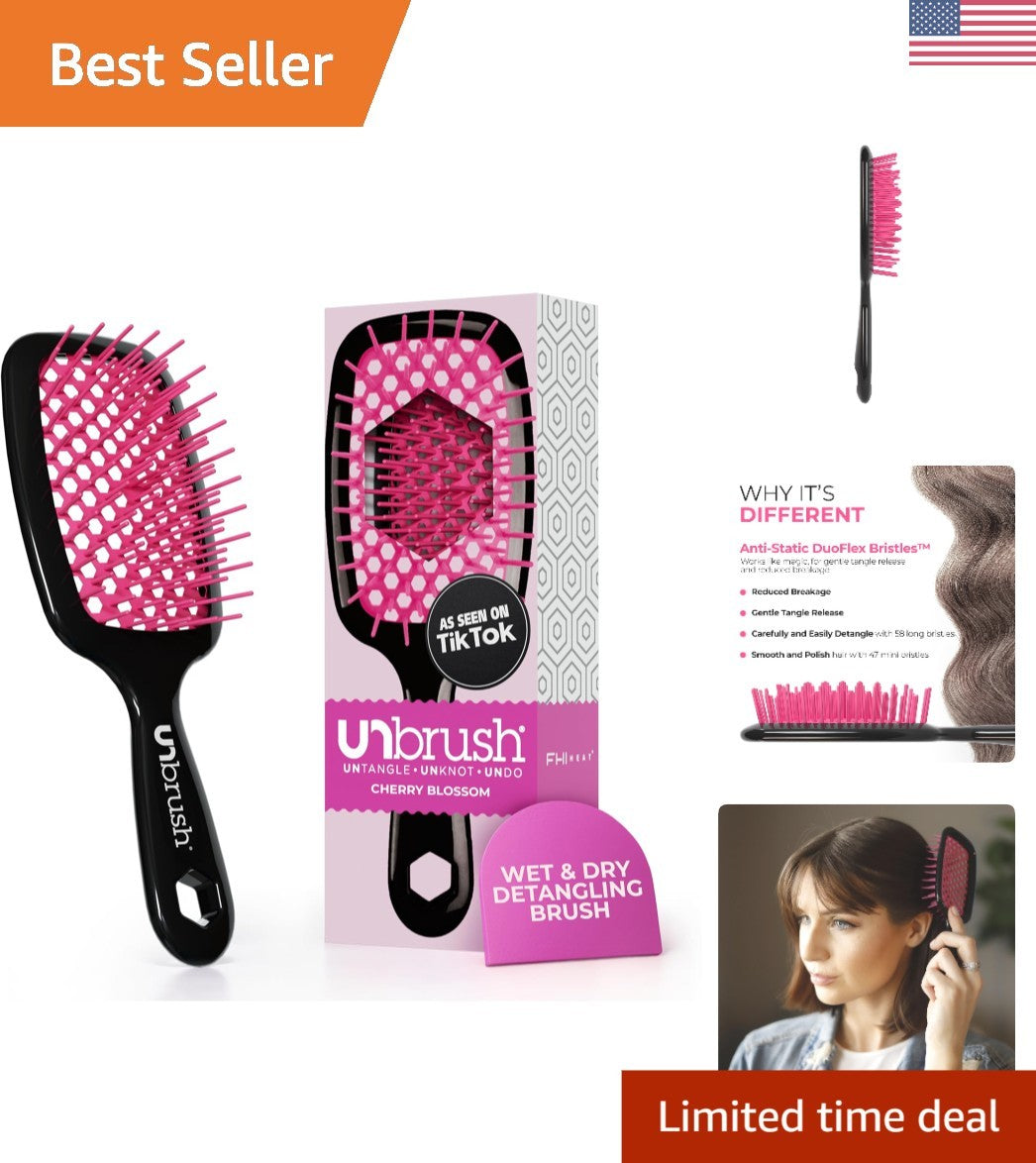 Detangling Hair Brush with DuoFlex Anti-Static Bristles - Lightweight & Painless