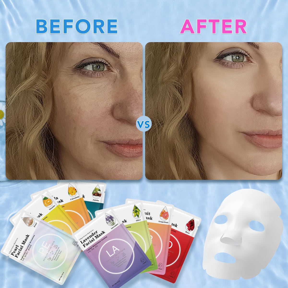 Collagen Essence Sheet Masks - 48 Pack