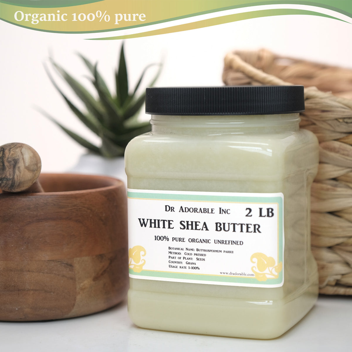 Unrefined White Shea Butter - 100% Organic Raw