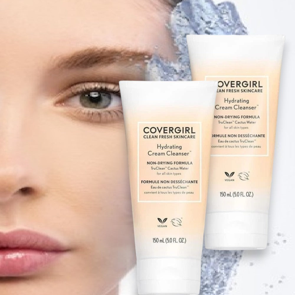 Hydrating Cream Cleanser, 5 fl oz – Pack of 2, Covergirl Clean Fresh Skincare