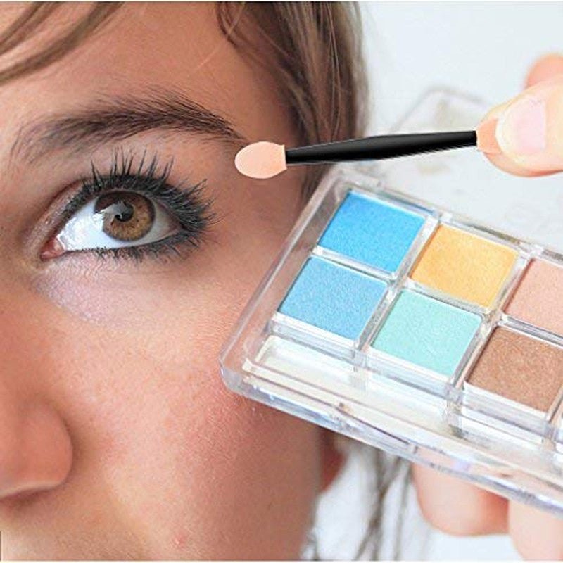 Disposable Eyeshadow Makeup Brushes Set - 200 Soft Sponge-Tipped Dual-Side Applicators