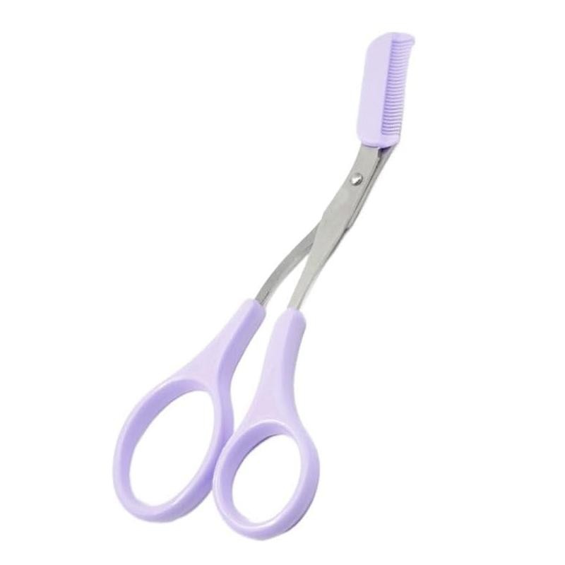 Stainless Steel Eyebrow Trimmer Shears with Comb - 1Pc Personal Care Tool