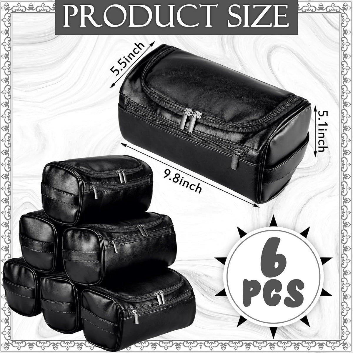 Luxury Leather Travel Toiletry Bag Set - Unisex 6-Piece Organizer Gifts