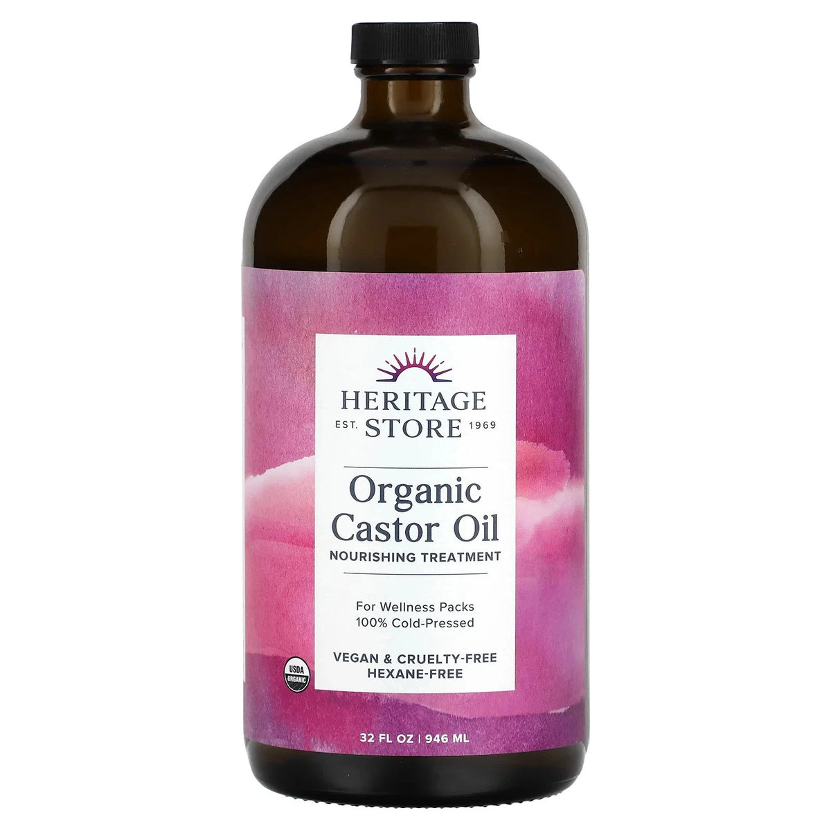 Organic Castor Oil 32 fl oz - Pack of 3 for Hair, Skin & Body Care