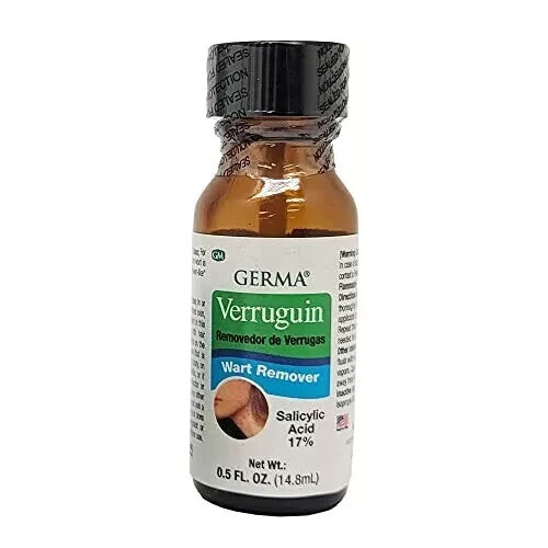 2PK Germa Verruguin Skin Wart Remover 1/2 Oz Liquid Salicylic Acid