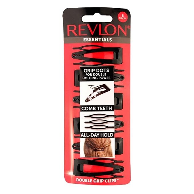 Revlon Double Grip Hair Clips, 6 Count, Black (Pack Of 1)