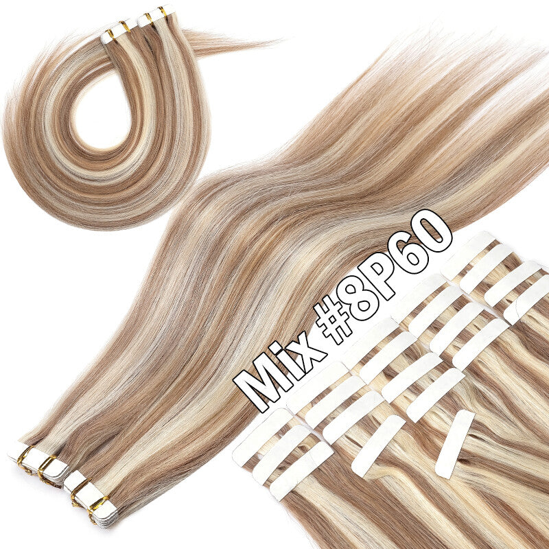 Indian Remy Tape-In Human Hair Extensions Full Head - Straight 200G