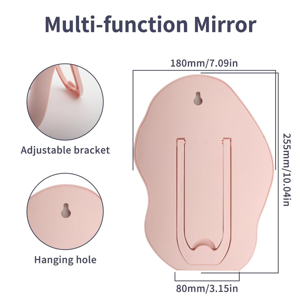 Cloud-Shaped Portable Makeup Mirror - Pink, Folding Travel Vanity