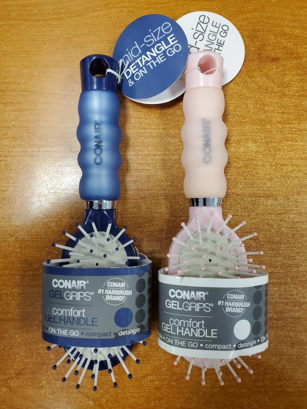 Conair Gel Grip Mid-Size Travel Hair Brush - Soft Handle & Detangling