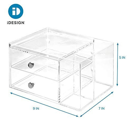 Plastic Vanity Organizer Set with 3 Drawers for Cosmetics & Office Storage