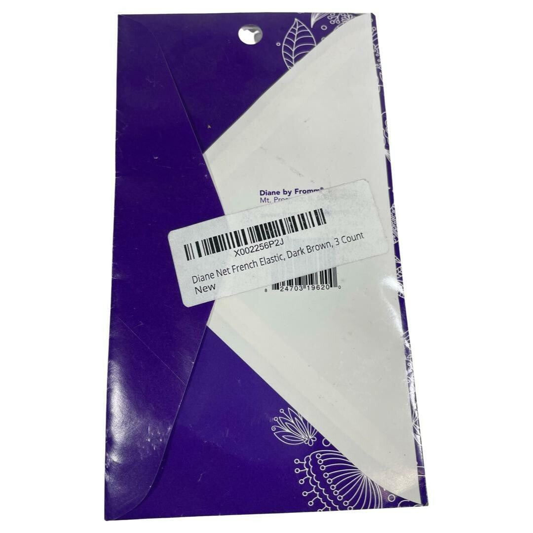 Diane 3-Pack Fine Nylon Hair Net French Elastic Dark Brown