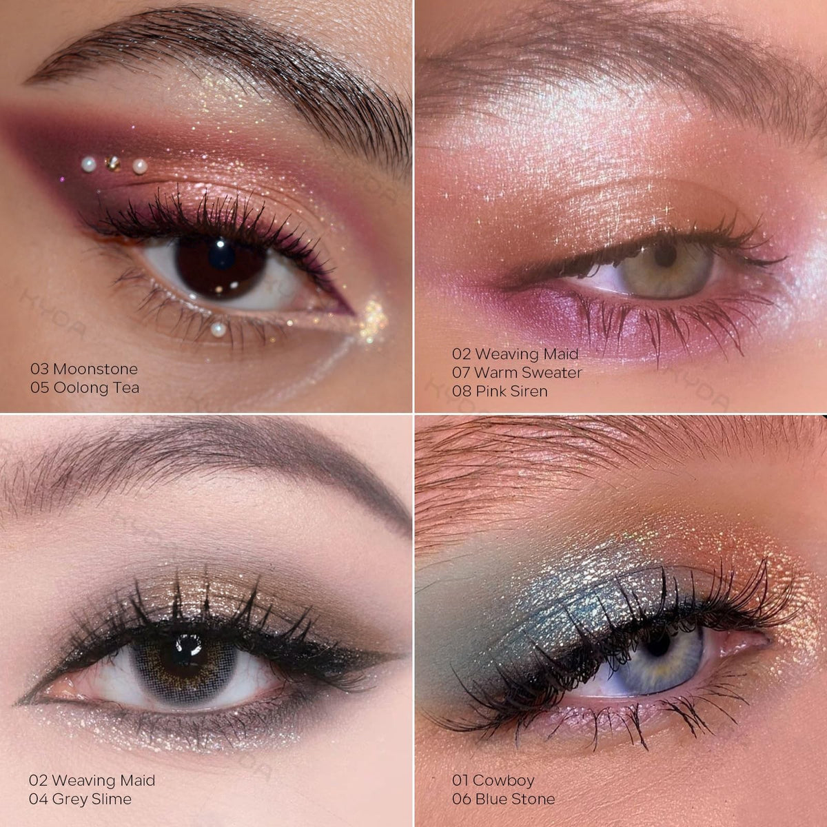 Glitter Eyeshadow - Pale Champagne Silver, Long-Lasting Blendable Makeup