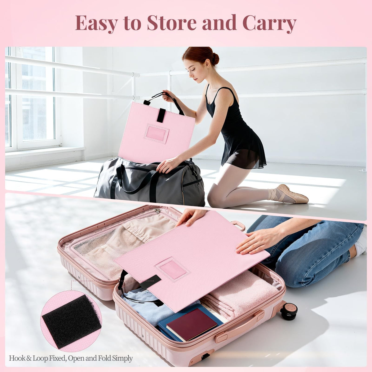 Foldable Full-Length Mirror for Travel - 33x13 Inch Acrylic Dancing Backstage