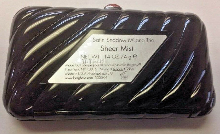 Borghese Satin Shadow Milano Trio Eye Shadow Sheer Mist - No Box + Free Face Brush