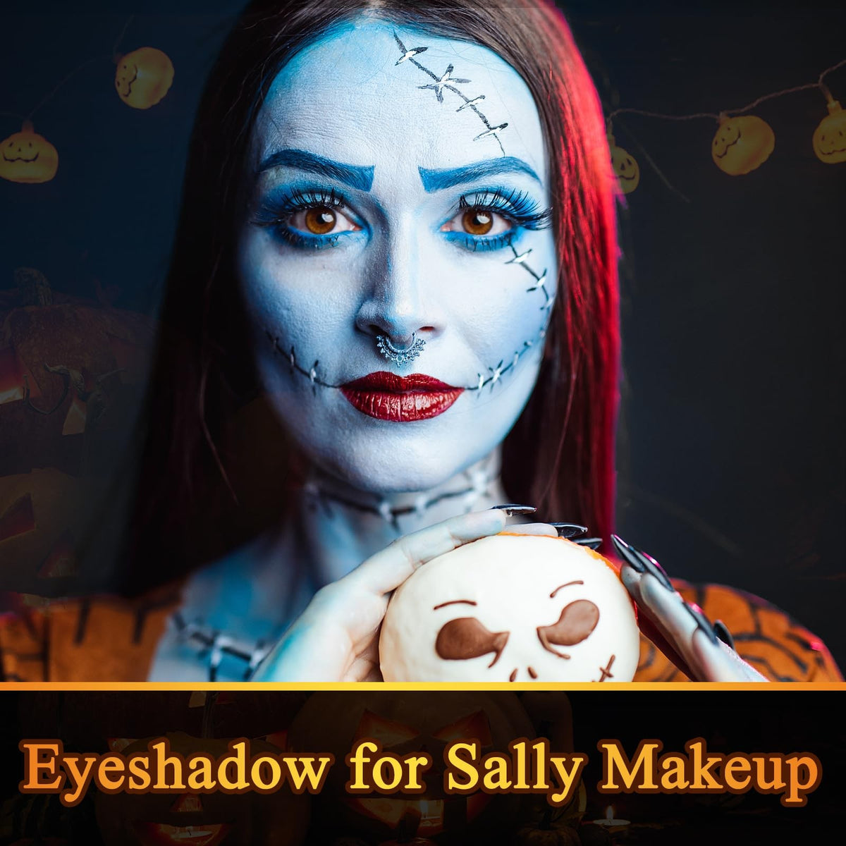 Light Blue Single Eyeshadow with Mirror - Matte Baby Blue Eye Makeup for Halloween