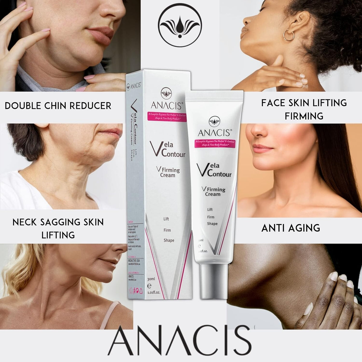Double Chin Reducer & Neck Firming Cream - Vela Contour 30ml