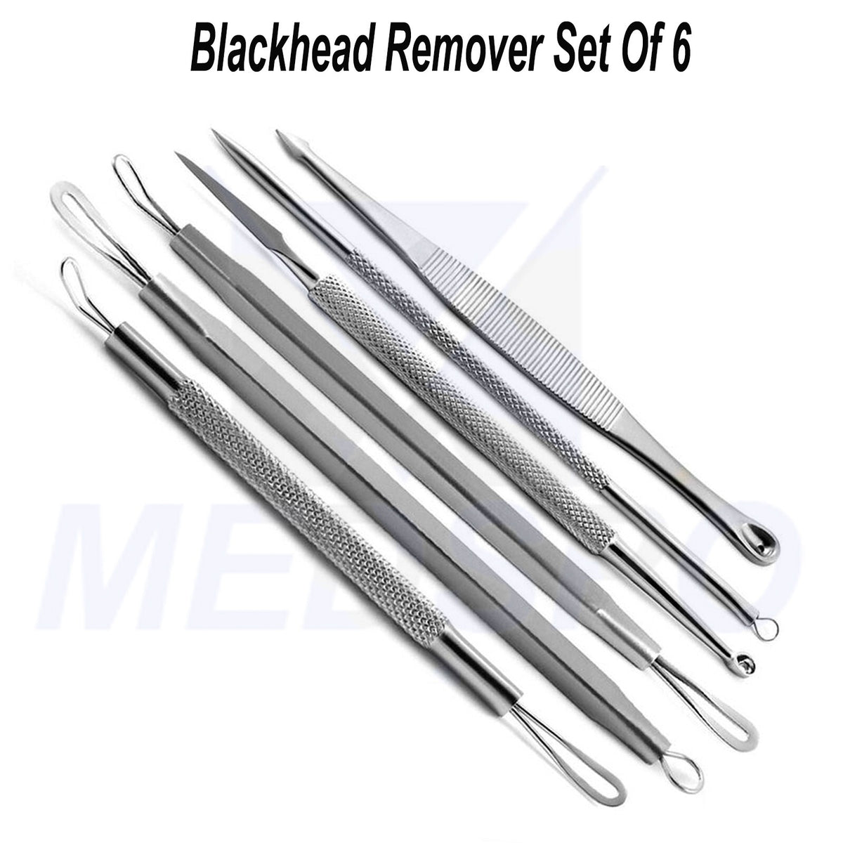 Set of 6 Comedone Extractors Blackhead Remover Tools for Acne and Pimple Popping