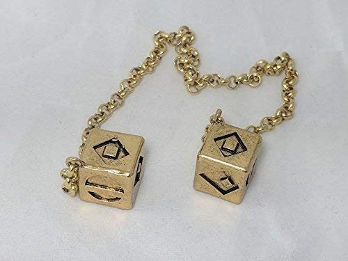 Antique Gold Weathered 3D Dice Jewelry Box – 10.5 Inch Long, Cubed Design
