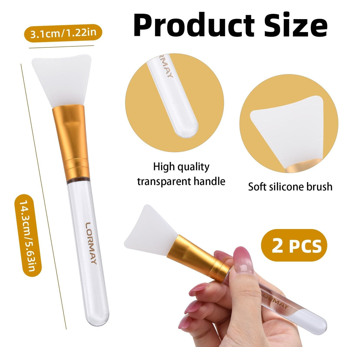 Silicone Face Mask Applicator Brushes - 2 Pack for Skincare & Masks