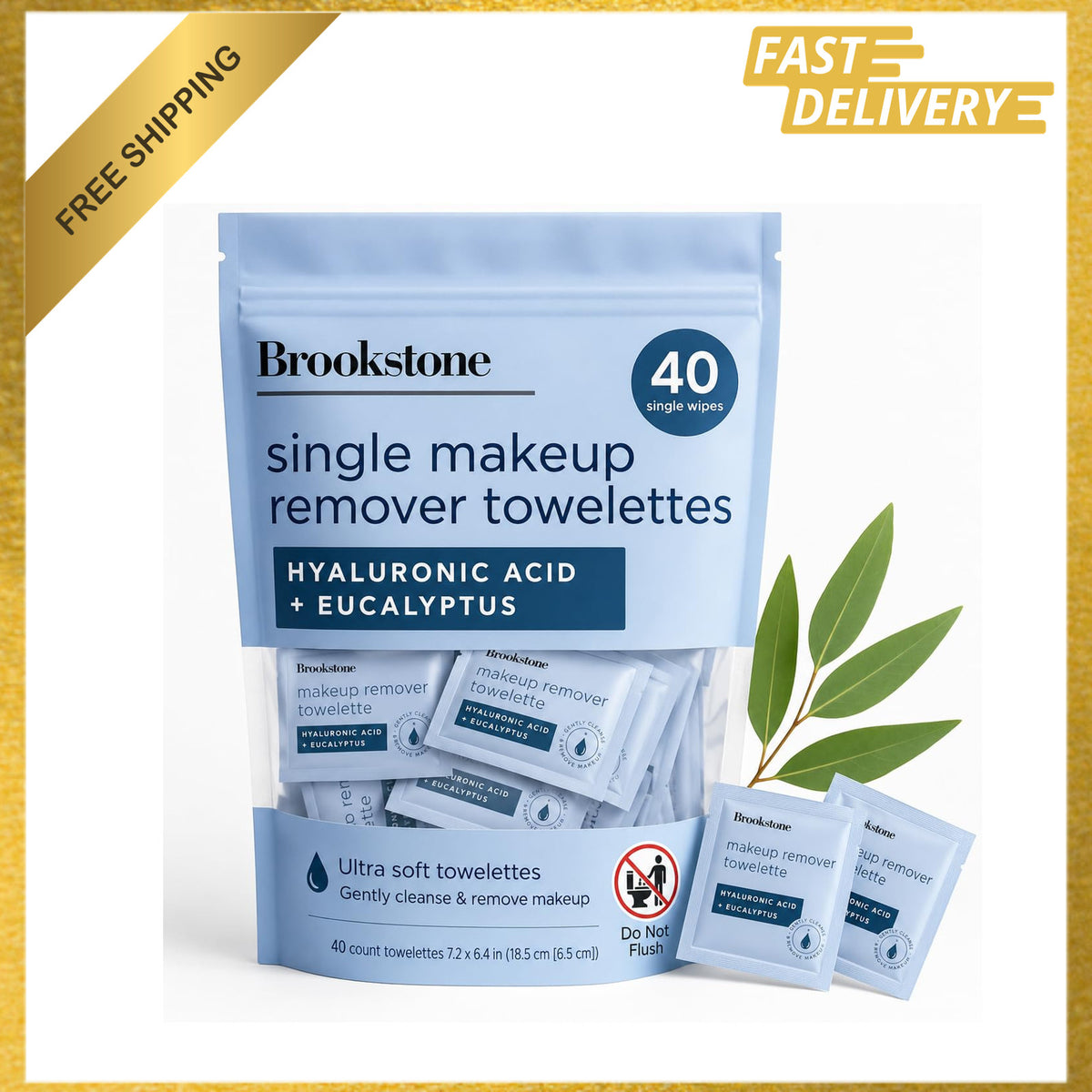 Makeup Remover Wipes - Individually Wrapped Face & Eye Cleansing Towelettes