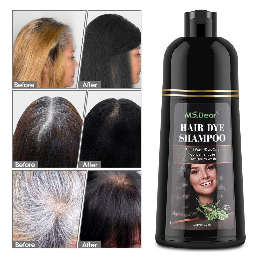 Hair Dye Shampoo, 500ml Herbal Color Wash
