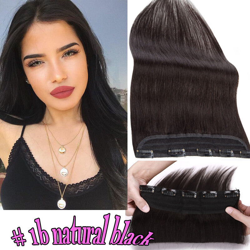 Clip-In Human Hair Extensions Thick & Full Head - Straight or Wavy