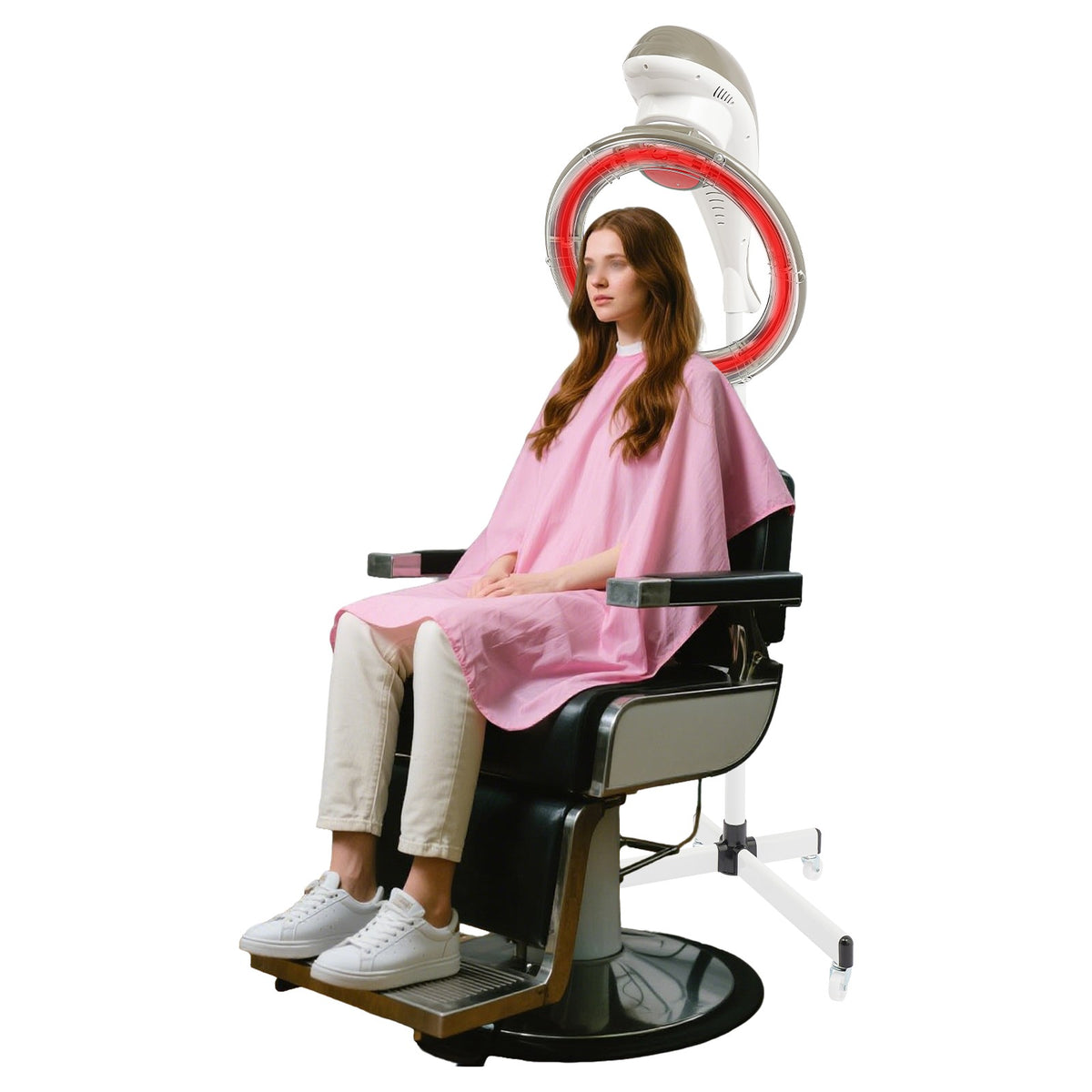 950W Infrared Salon Hair Dryer & Perm Processing Stand - Adjustable Height