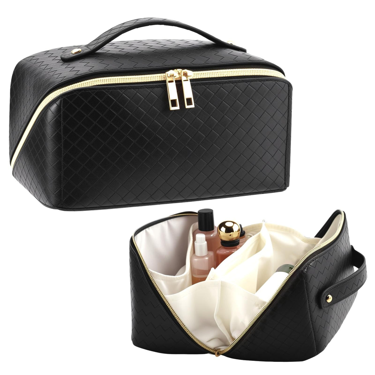 Large Capacity Waterproof Travel Makeup Bag with Multiple Compartments
