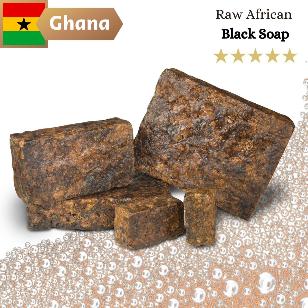 African Black Soap Wholesale - Organic Unrefined Natural Soap Bar for Skin & Hair